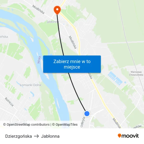 Dzierzgońska to Jabłonna map