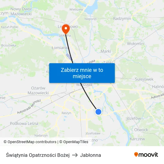 Świątynia Opatrzności Bożej to Jabłonna map