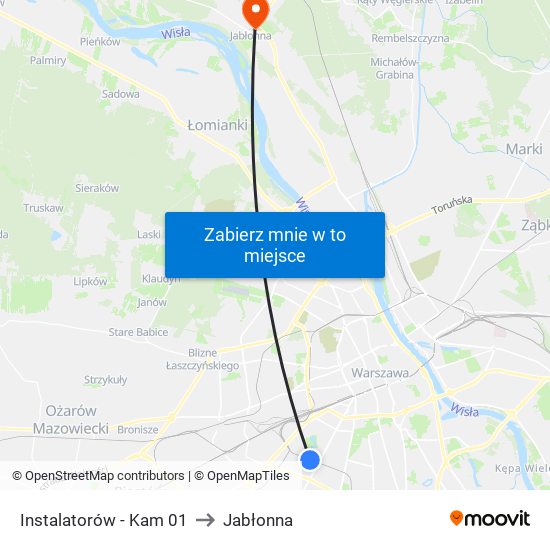 Instalatorów - Kam 01 to Jabłonna map