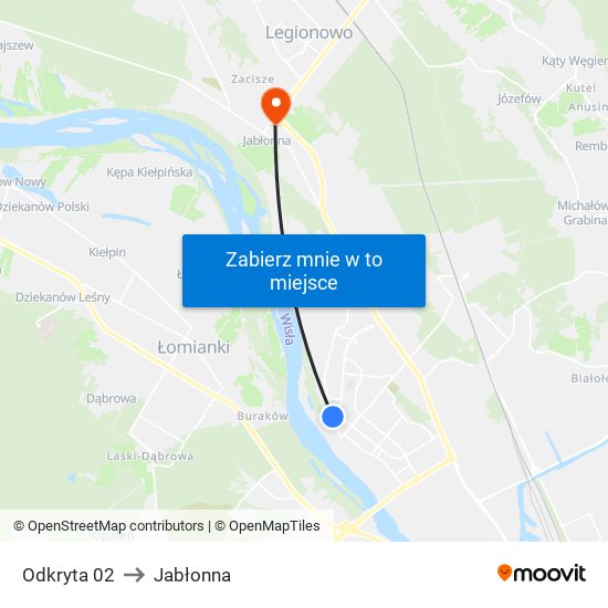 Odkryta to Jabłonna map