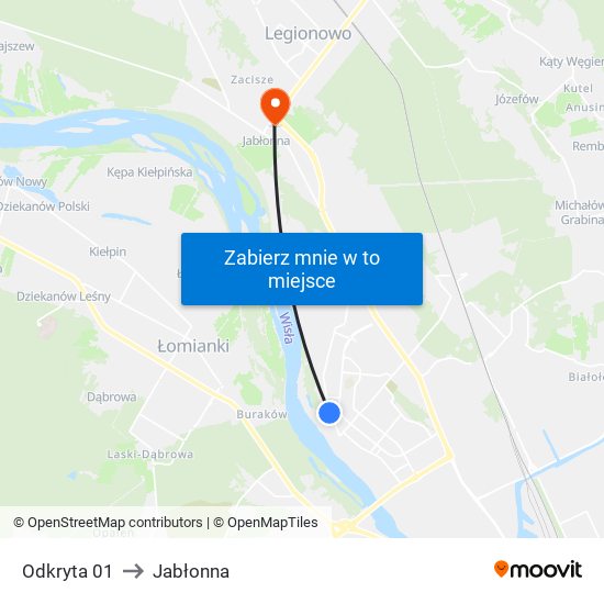 Odkryta 01 to Jabłonna map