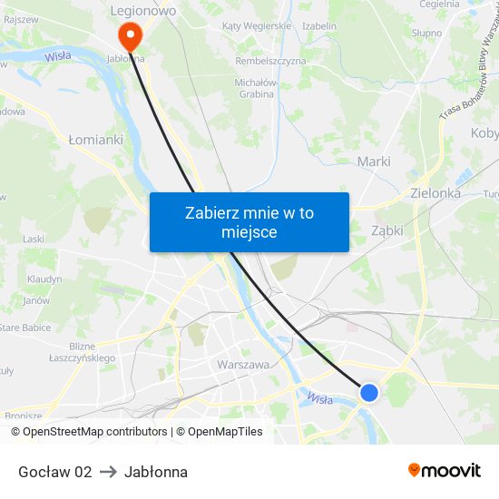 Gocław 02 to Jabłonna map