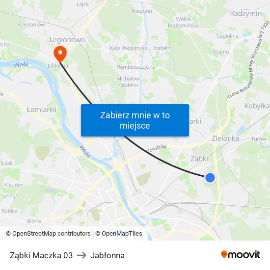 Ząbki Maczka 03 to Jabłonna map