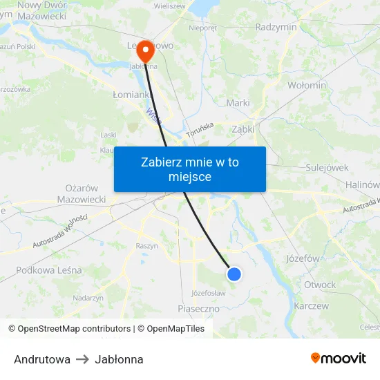 Andrutowa to Jabłonna map
