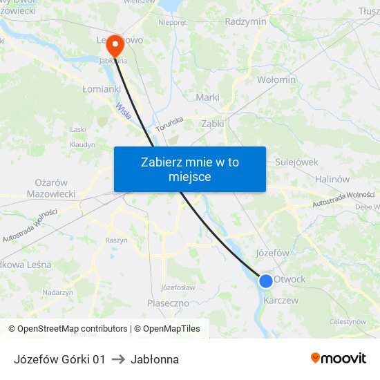 Józefów Górki to Jabłonna map