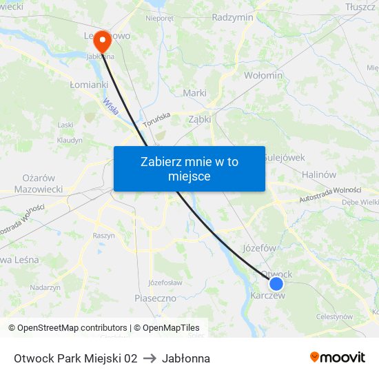 Otwock Park Miejski 02 to Jabłonna map