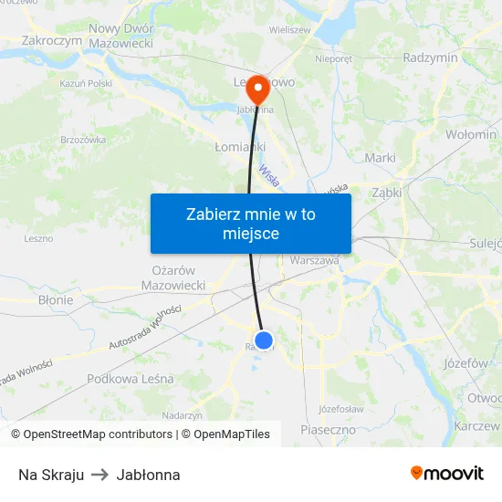 Na Skraju to Jabłonna map