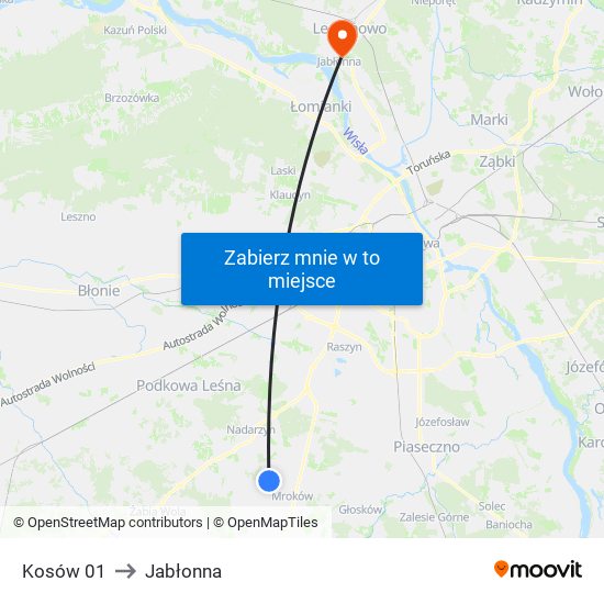 Kosów 01 to Jabłonna map