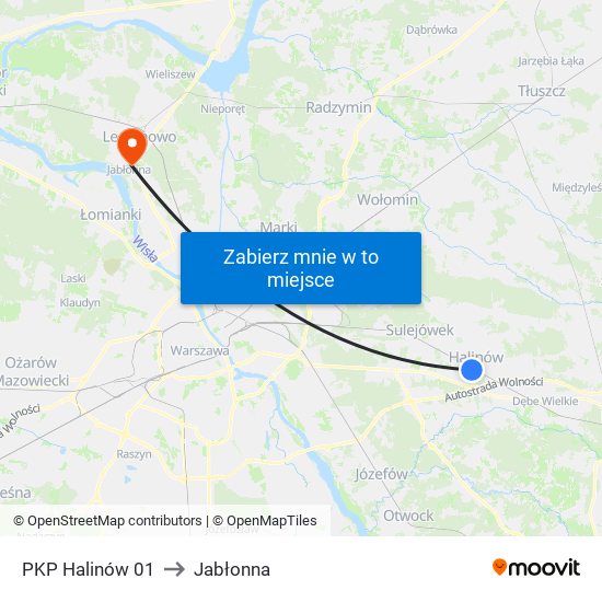 PKP Halinów 01 to Jabłonna map