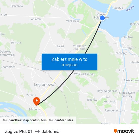 Zegrze Płd. 01 to Jabłonna map