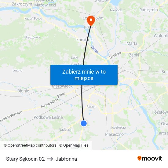 Stary Sękocin 02 to Jabłonna map