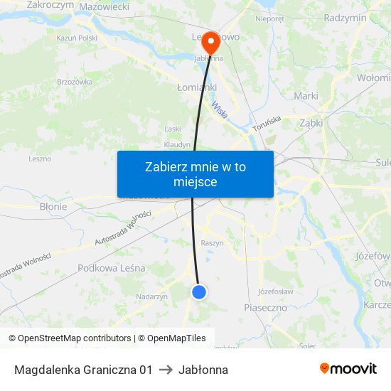 Magdalenka Graniczna 01 to Jabłonna map