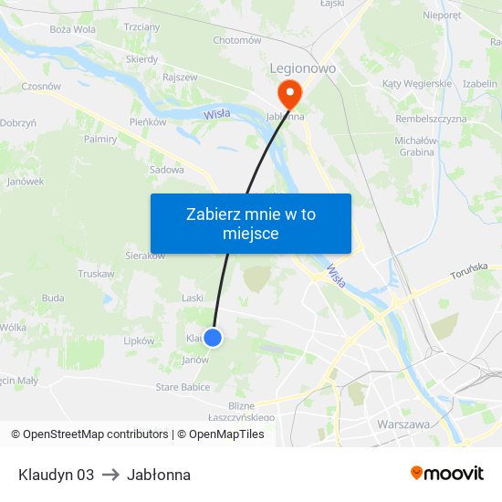 Klaudyn 03 to Jabłonna map