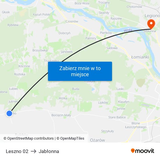 Leszno 02 to Jabłonna map