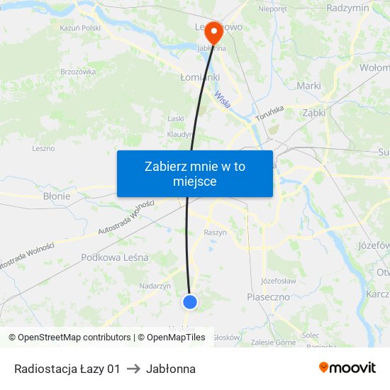 Radiostacja Łazy 01 to Jabłonna map