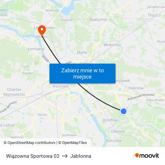 Wiązowna Sportowa 02 to Jabłonna map