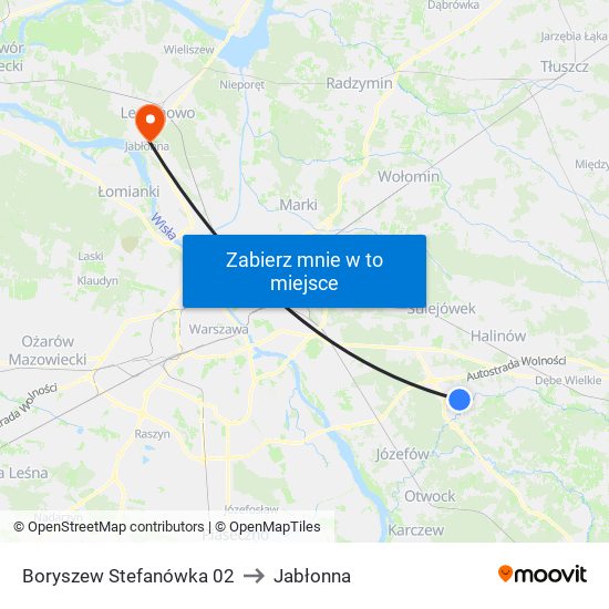 Boryszew Stefanówka 02 to Jabłonna map