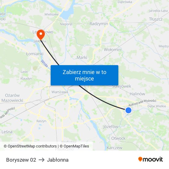 Boryszew 02 to Jabłonna map