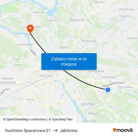 Duchnów Spacerowa 01 to Jabłonna map