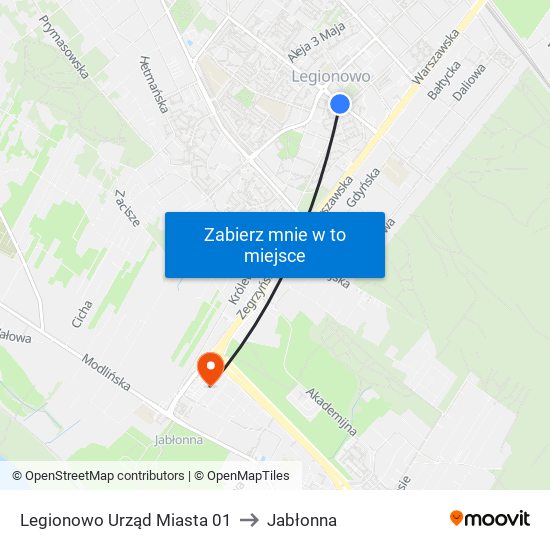 Legionowo Urząd Miasta 01 to Jabłonna map