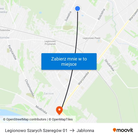 Legionowo Szarych Szeregów 01 to Jabłonna map