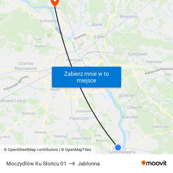 Moczydłów Ku Słońcu 01 to Jabłonna map