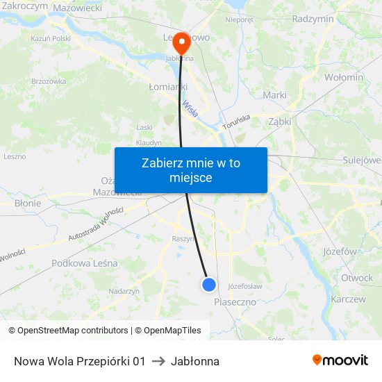 Nowa Wola Przepiórki 01 to Jabłonna map