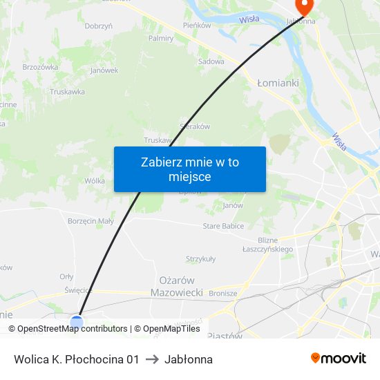 Wolica K. Płochocina 01 to Jabłonna map