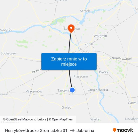 Henryków-Urocze Gromadzka 01 to Jabłonna map