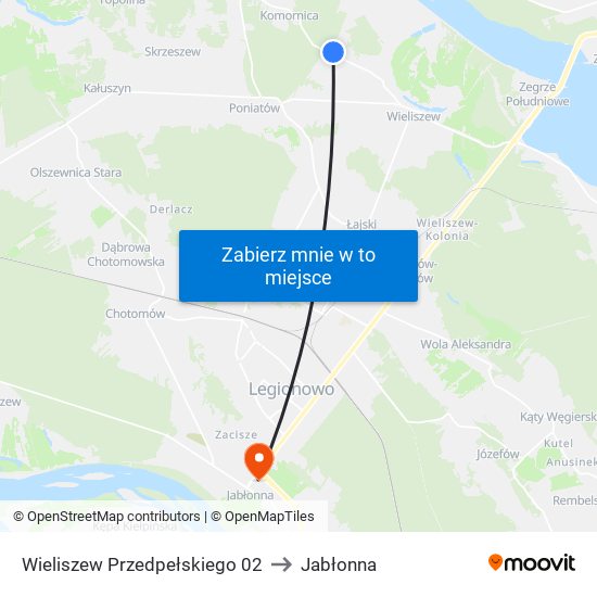 Wieliszew Przedpełskiego 02 to Jabłonna map