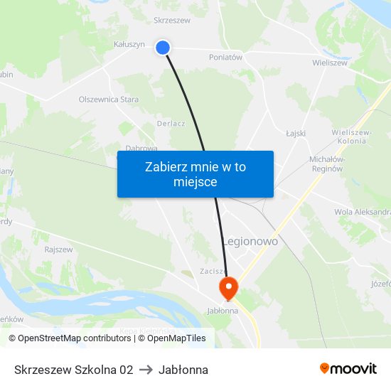 Skrzeszew Szkolna 02 to Jabłonna map