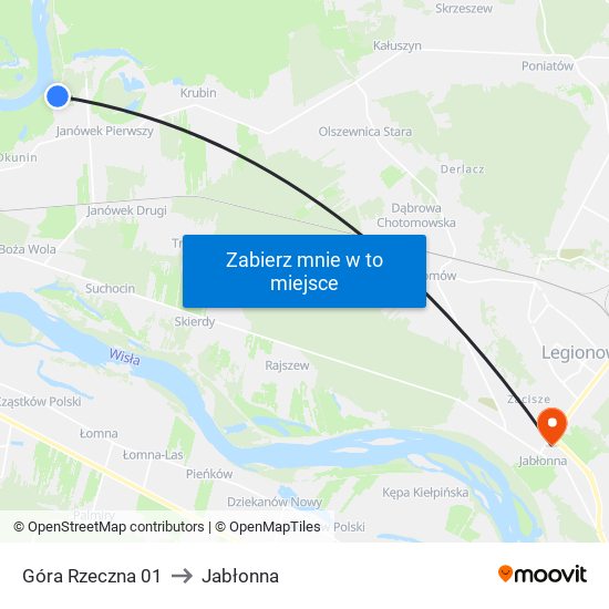 Góra Rzeczna 01 to Jabłonna map