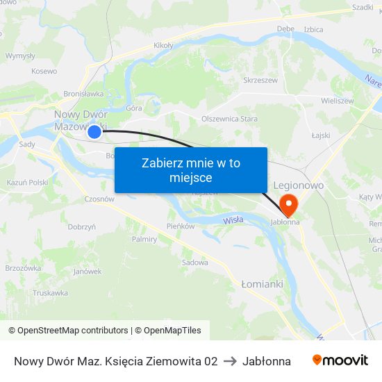 Nowy Dwór Maz. Księcia Ziemowita 02 to Jabłonna map