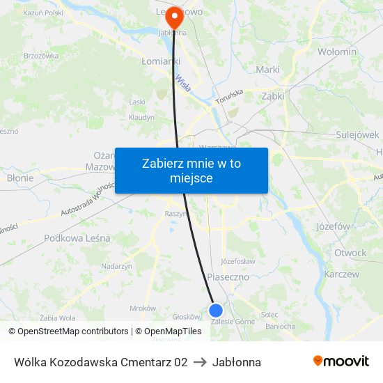 Wólka Kozodawska Cmentarz 02 to Jabłonna map