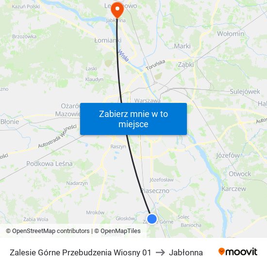 Zalesie Górne Przebudzenia Wiosny 01 to Jabłonna map