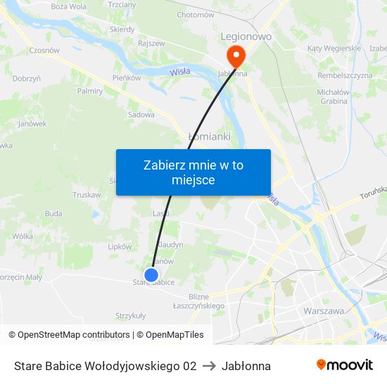 Stare Babice Wołodyjowskiego 02 to Jabłonna map