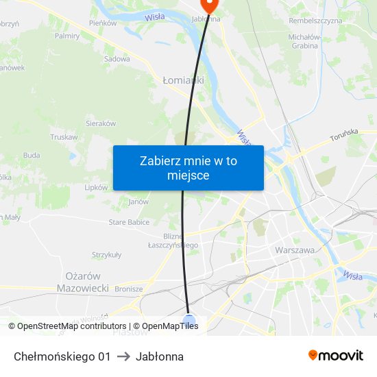 Chełmońskiego 01 to Jabłonna map