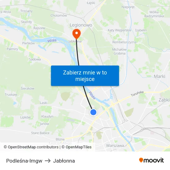 Podleśna - IMGW to Jabłonna map