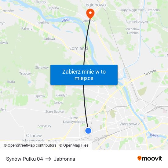 Synów Pułku 04 to Jabłonna map