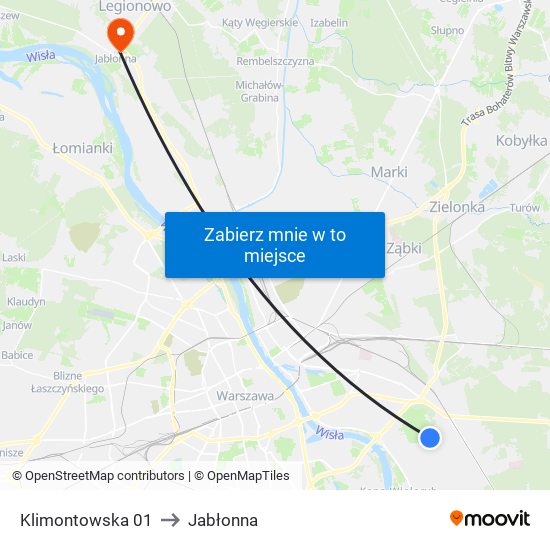 Klimontowska 01 to Jabłonna map