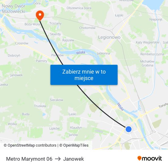 Metro Marymont 06 to Janowek map