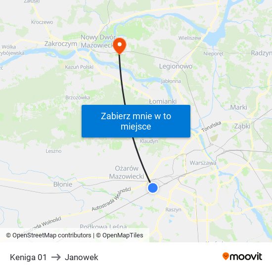 Keniga 01 to Janowek map