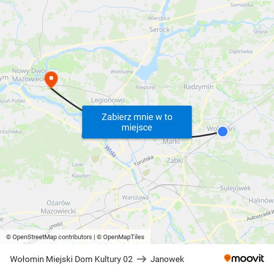 Wołomin Miejski Dom Kultury 02 to Janowek map