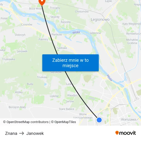 Znana to Janowek map