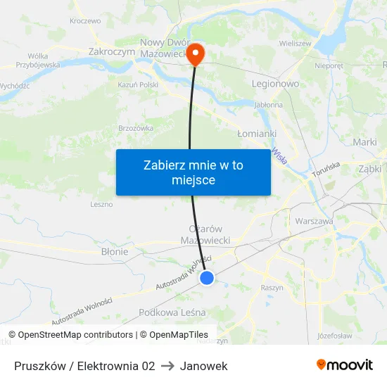 Pruszków / Elektrownia 02 to Janowek map