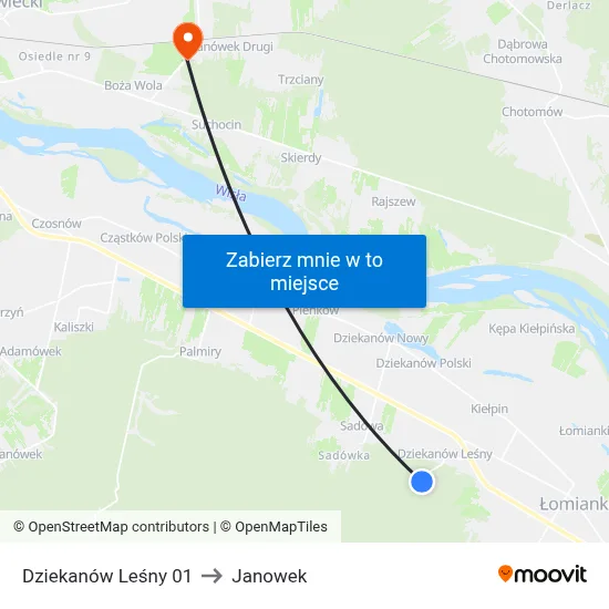 Dziekanów Leśny 01 to Janowek map