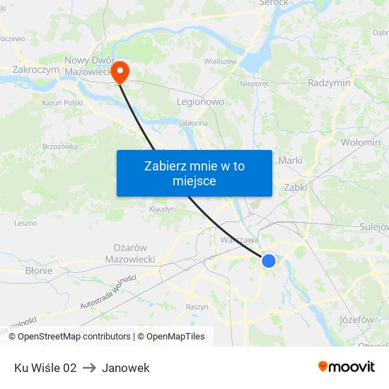 Ku Wiśle 02 to Janowek map