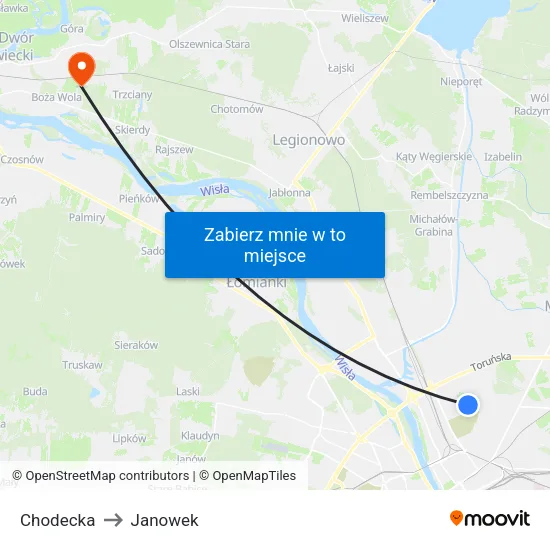 Chodecka to Janowek map