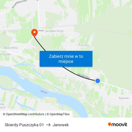 Skierdy Puszczyka to Janowek map