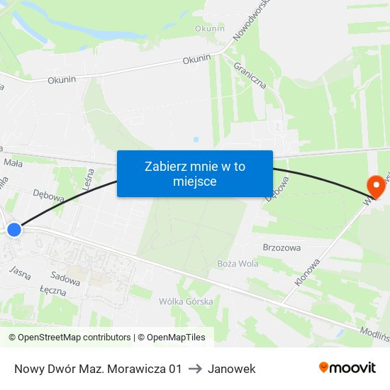 Nowy Dwór Maz. Morawicza 01 to Janowek map